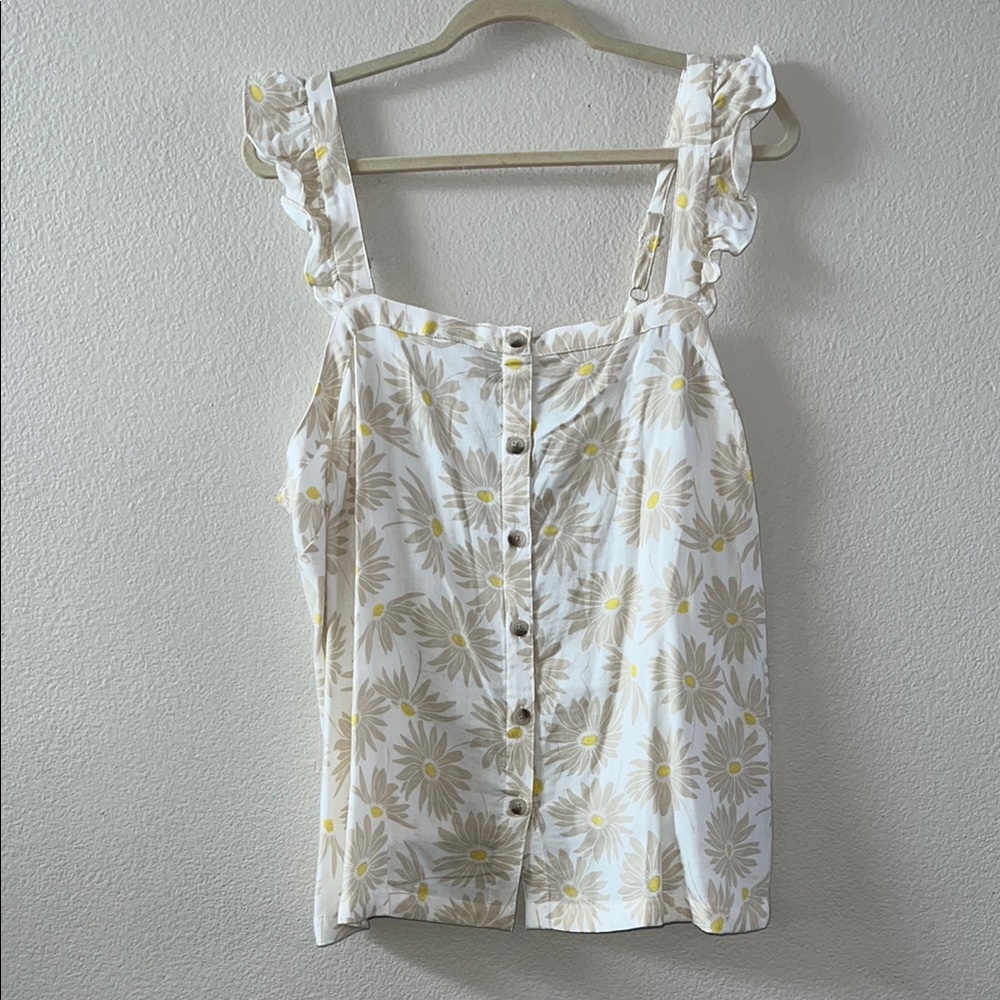 Torrid Daisy Dream Button-Down Ruffle Strap Top size 1X NWT